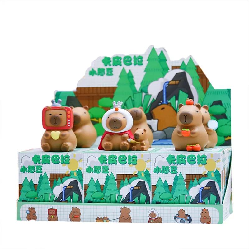 Capybara Figur Blind Box Simulation Capibara Kawaii Anime Tiere Figuren Puppe Kinder Geburtstag Weihnachtsgeschenk