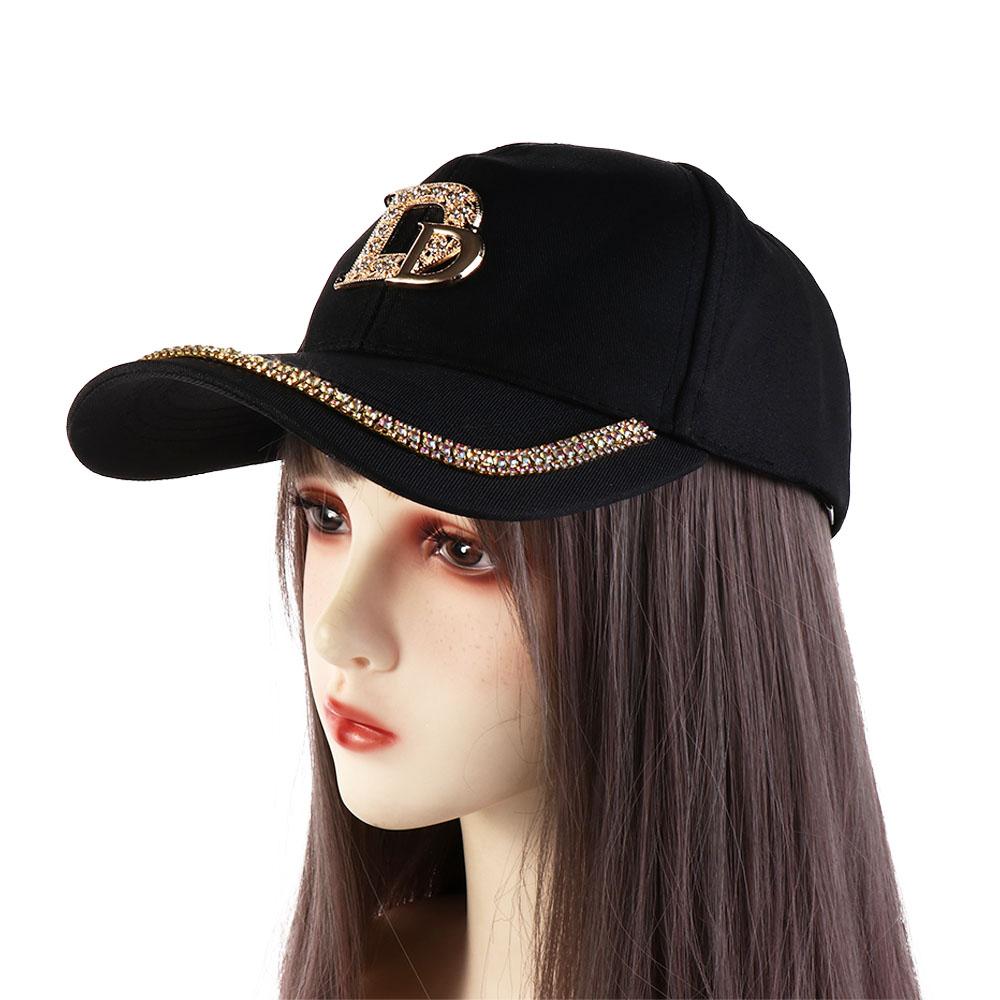Baseball Hat Adjustable Peaked Cap Korean Style Sun Visor Bling Rhinestones Women Baseball Cap