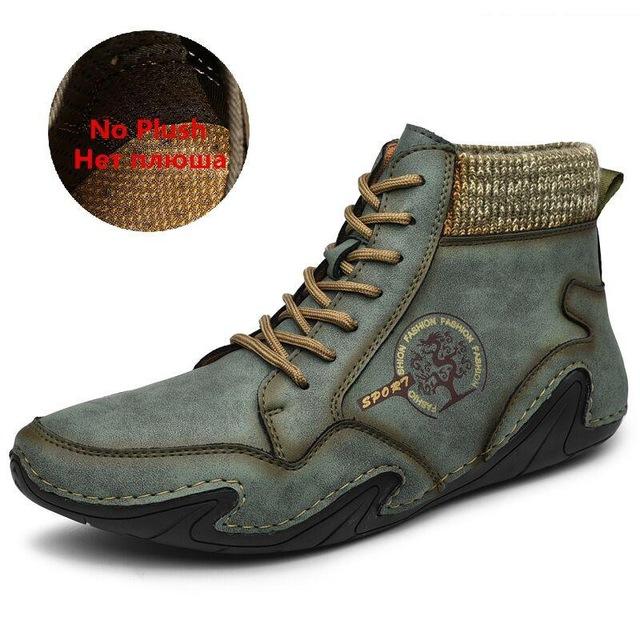 2024 Fashion Men Boots Casual Shoes Leather Boots Men Autumn Winter Snow Outdoor Light Ankle Antislip Warm Zapatos Men Shoes