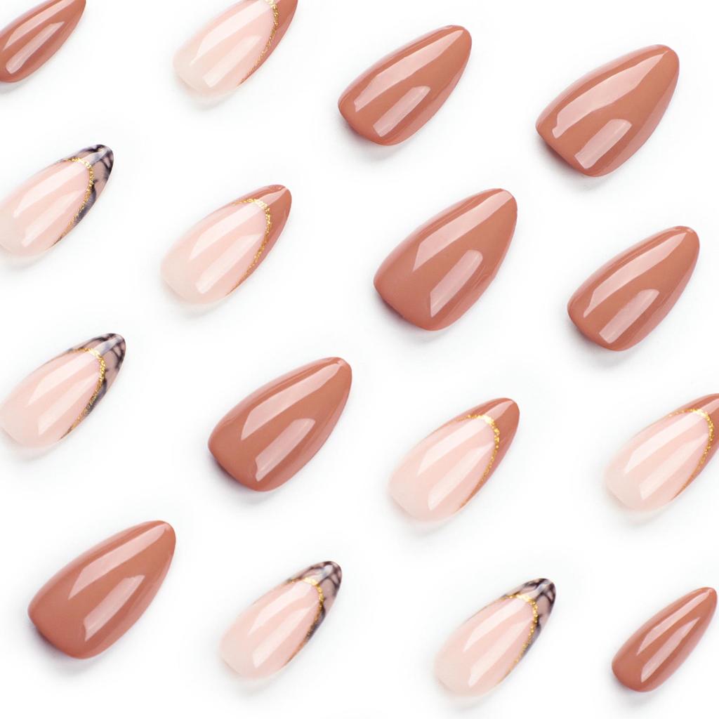 Almond Wearable Nail Stickers - False Nail Tips for Manicures