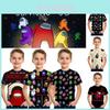 3d Game Tshirt Imposter Crewmate Kids Short Sleeve Tshirt Oneck