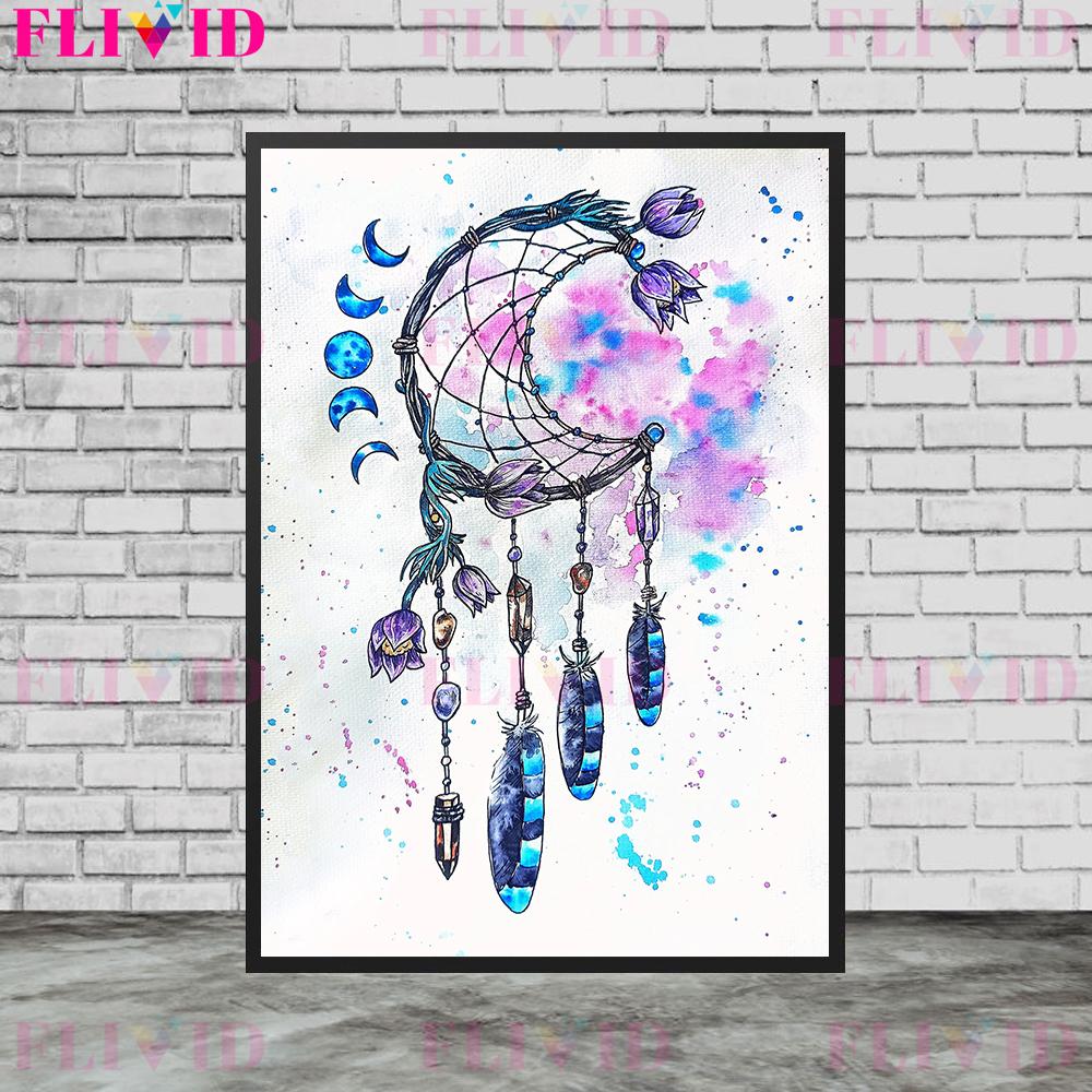 

Черная кошка ведьма и магические атрибуты декора, амулет, свечи, акварельный постер с кристаллами и принт декор настенное искусство холст живопись без рамы 21*30cm No Frame