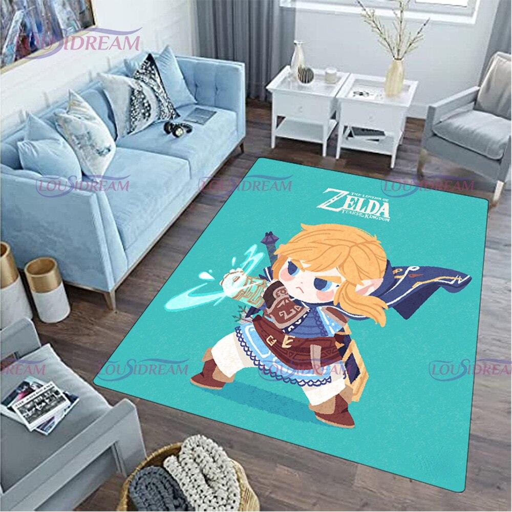 Cartoon Link-zalda Game Print Play Game Area Rug Sponge Washable Mat Bedroom Floor Mat Non-slip Bathroom Carpet Mat Door Carpet