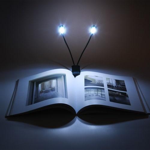 Compact, High-Brightness Clip-on Reading Light with Two Lights, Energy-Saving, Flexible, for Musicians, Performers, Readers, and Students (6 Lights)