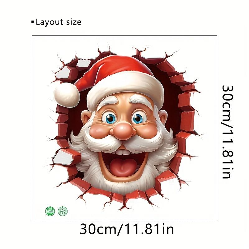 

1pc Santa Claus Wall-Breaking Toilet Sticker Self-Adhesive for Bathroom Christmas Decoration Funny Wall Decoration (as the picture,30x30CM)