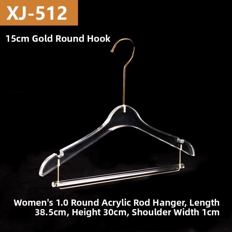 Acrylic Clothes Hanger Transparent Crystal Luxury Children's Women's Clothing Hanger Pants Clip for Clothing Store