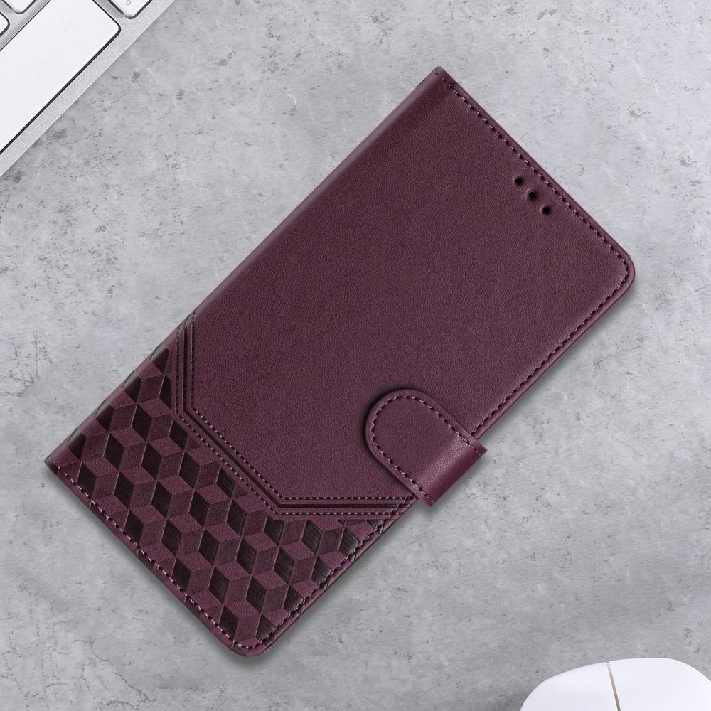 Honeycomb Leather Magnetic Wallet Flip Case for Huawei P60 Art P50 P40 P30 Pro P20 Mate 60 70 Lite - Shockproof Protective Cover