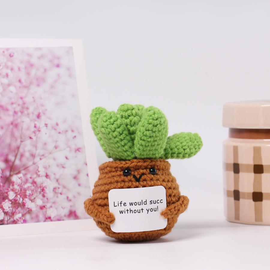33 Styles Crochet potted tabletop Words of encouragement forget-me-not crochet orange convolia heart-warming ornament