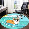1pc Surfing Dog Chair Carpet for Office Non Slip, Lightweight, Machine Washable Rug for Office Holiday Decor