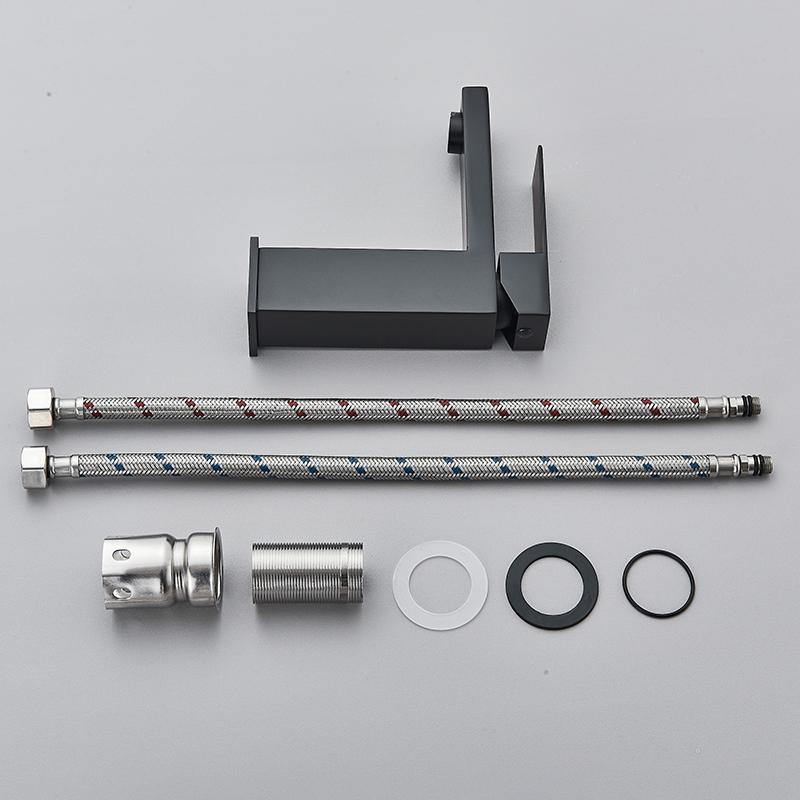 Modern Basin Faucet Bathroom Gold Black Chrome Faucet Deck Mounted Basin Sink Tap Mixer Hot & Cold Water Stainless Steel Faucet