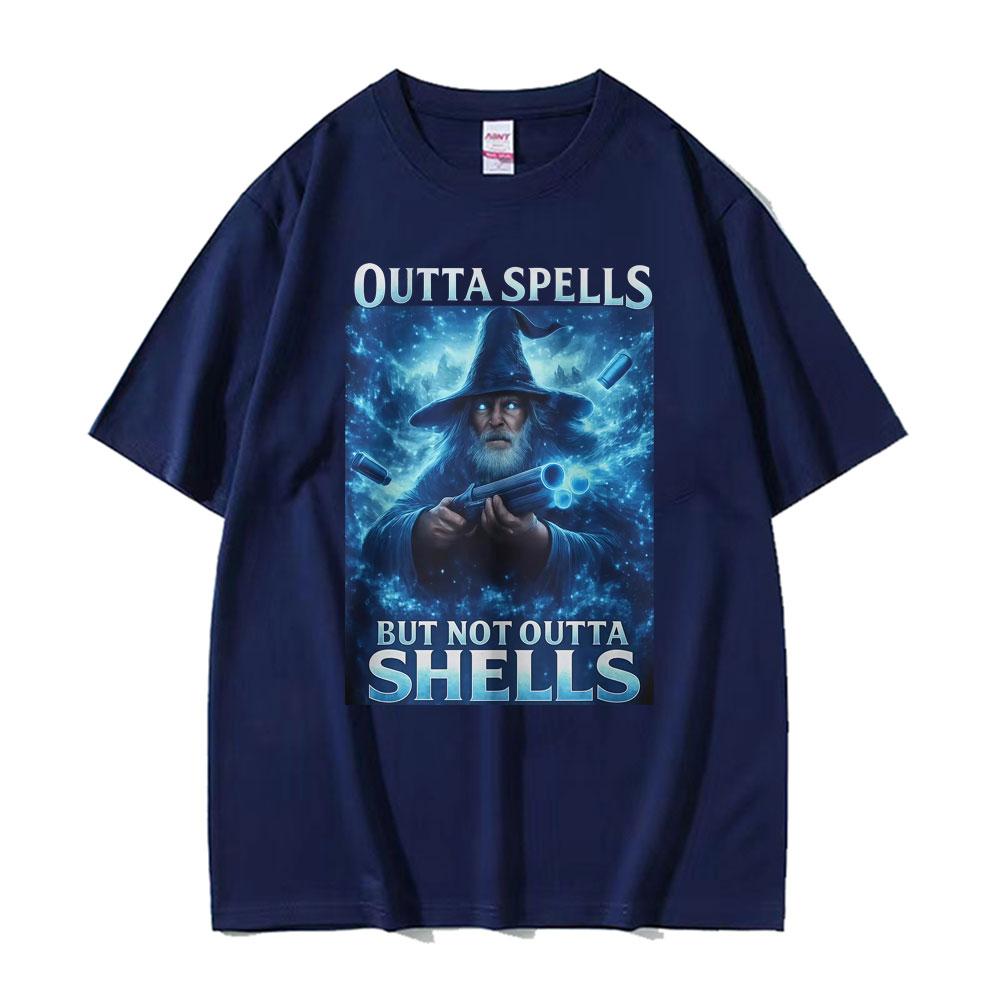 Fuori dalle Magie Ma Non Fuori dai Gusci Mago Ironico Divertente Fantasy Meme Magliette Uomo Donna Top Estivi Casual 100% Cotone Streetwear