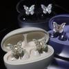 High End Crystal Embellished Butterfly Ear Accessories Metal Construction Easy Compatibility For Customized Headphone Style