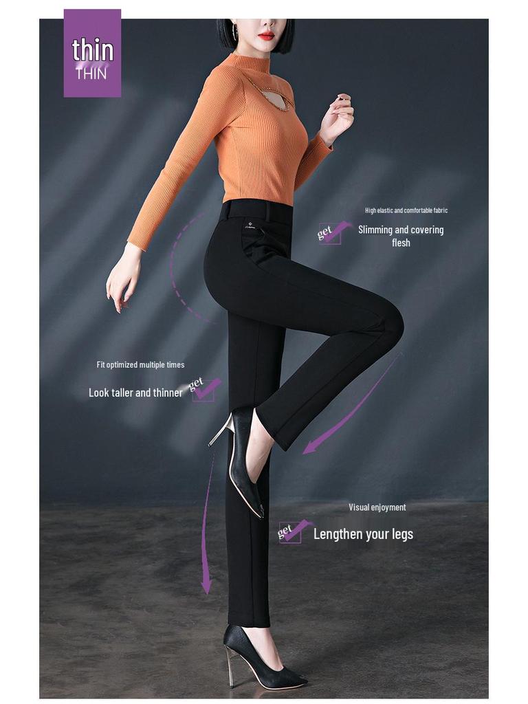 2025 Damen Leggings mit elastischem Bund: Frühling & Herbst, Mittleres Alter & Ältere, Slim Fit Bleistifthose