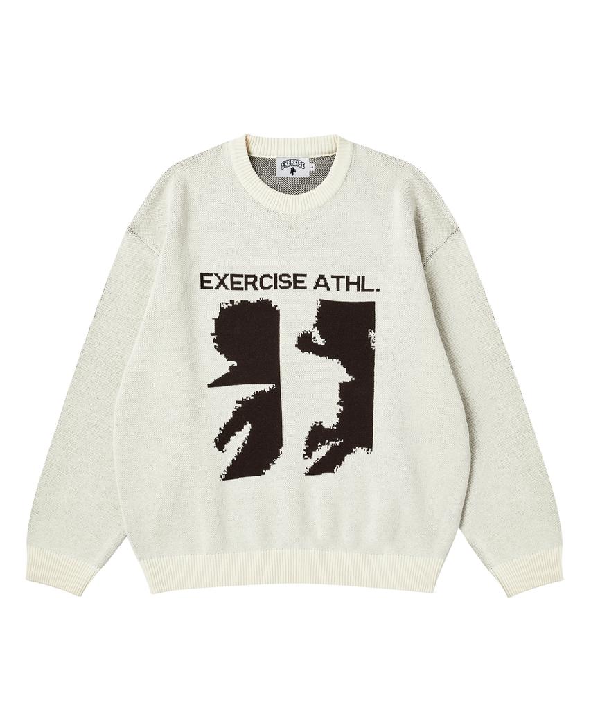 EXERCISE Runner Puzzle Piece Jacquard Knit_Ivory