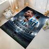 Soccer Star Inspired Blue and White Rug Design Non-slip Rug Suitable for Living Room and Bedroom Sofas.