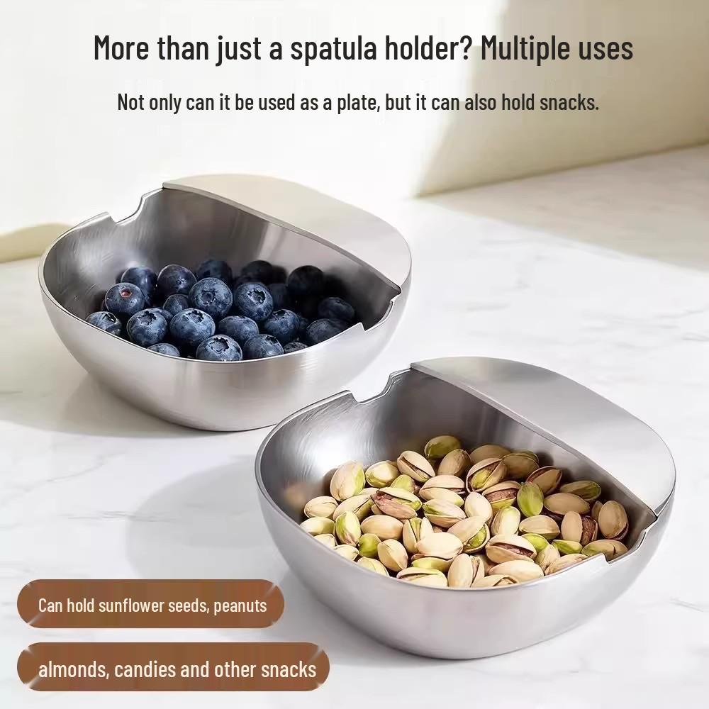 Stainless Steel Kitchen Rack: Anti-Scalding, Heat-Resistant Ladle, Spatula & Pot Lid Holder.