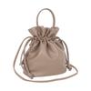 Gisele Small Drawstring Shoulder Mini Yukata Bag, Lightweight, 2-Way, Compact, Pochette, Bag, Handbag, Women's (Cocoa)