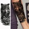 1 Sheet Creative Lion Temporary Tattoos For Men Women Adult, Waterproof Realistic Temp Fake Tattoo Sticker Long Lasting Body Art