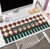 Extra Large Cute Checkered Mouse Pad, Flower Bear Design, Desk Mat for Laptop and Keyboard