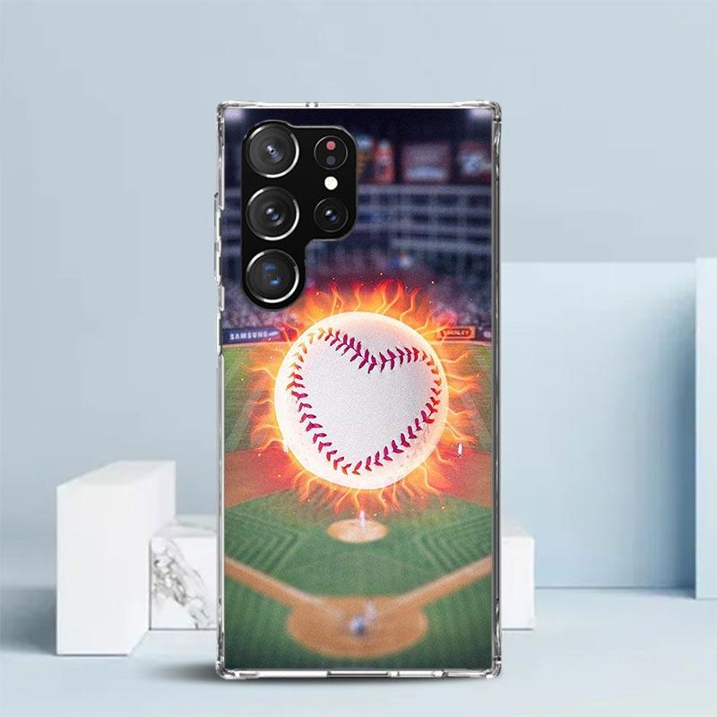 Baseball Sport Phone Case For Samsung Galaxy S24 S25 Edge S26 Ultra S22 S23 Plus S21 + S20 FE Soft TPU Back Cover Galaxy S25 S22