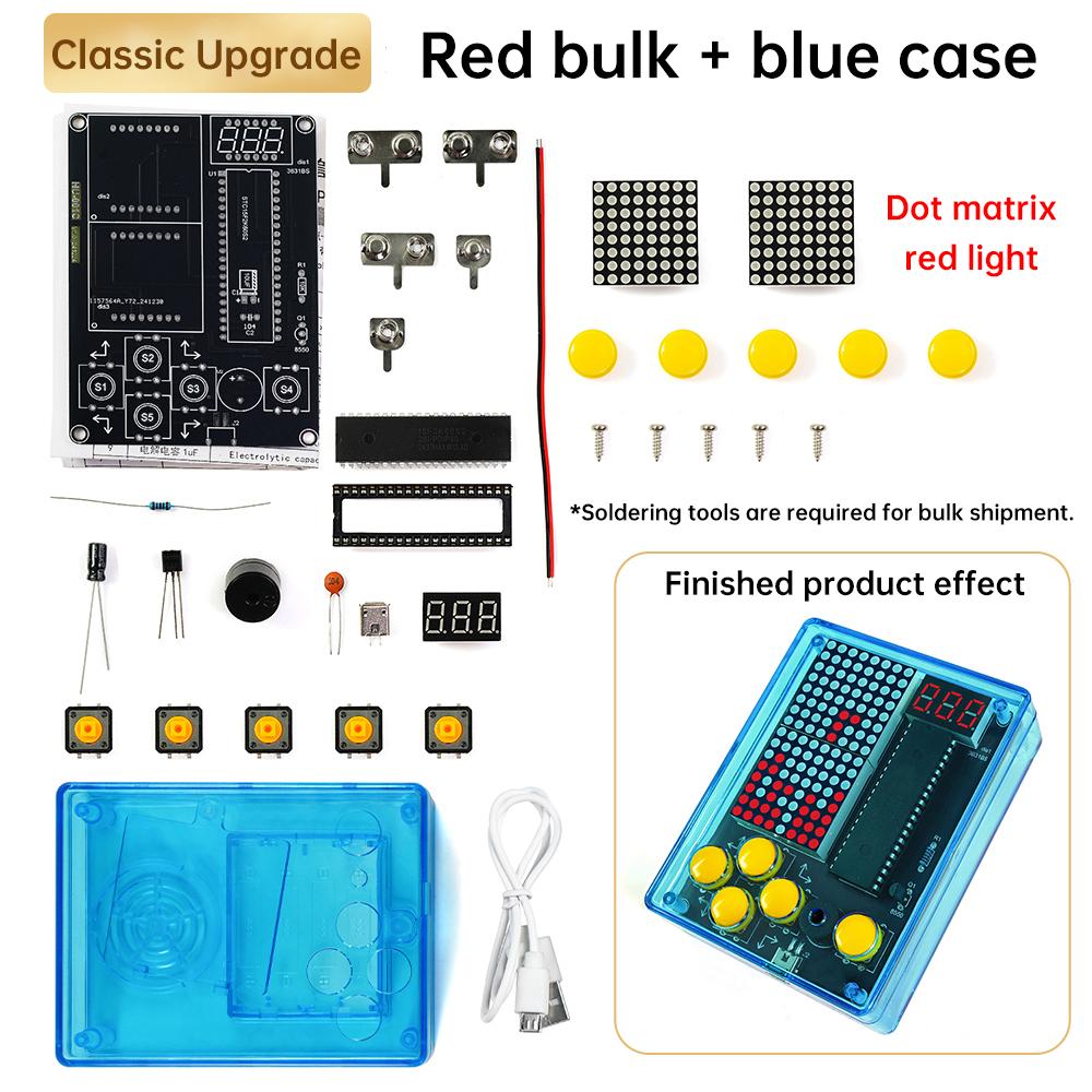 Electronic 7-Pixel Game Console Making DIY Kit 51 Microcontroller Puzzle Game for Electronic Enthusiasts To Learn Soldering DIY