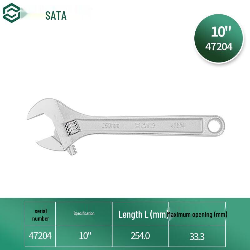 SATA 10-inch Adjustable Wrench 10 inch
