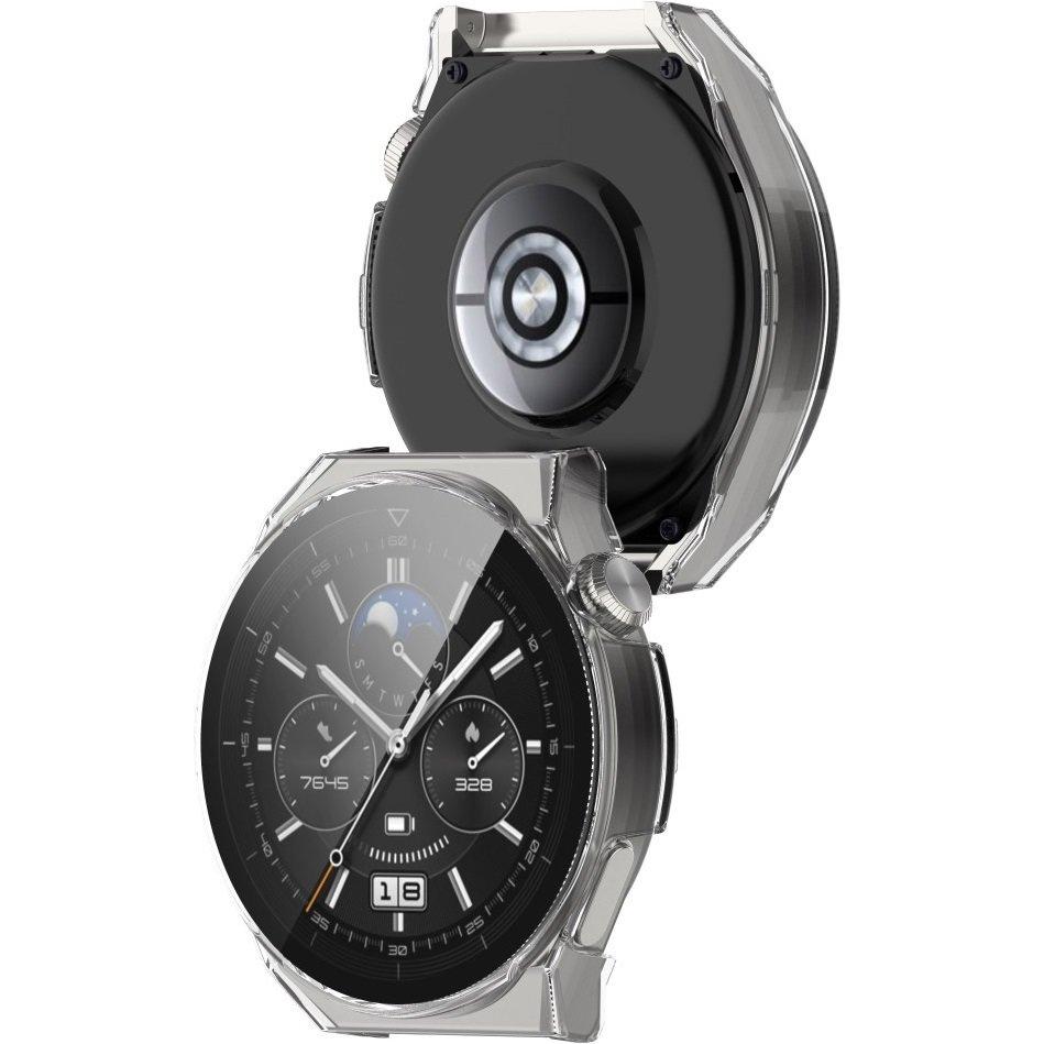 2in1 Case + Tempered Glass for Huawei Watch GT 3 Pro 46mm, Transparent