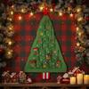 Fabric Christmas Advent Calendar with Pockets 24 Days Countdown Calendar Reusable Natural Hanging Storage Bag Gift for Friends