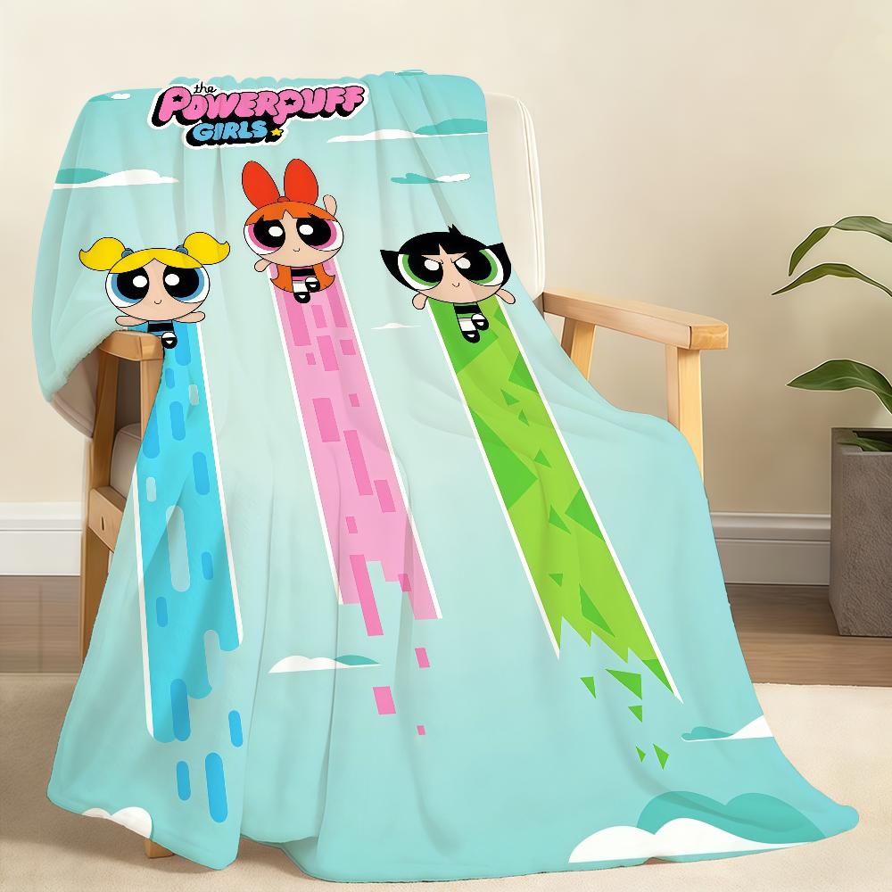 Classic Cartoon T The P PowerpuffS G Girls Blanket For Soft Throw Blanket for Picnic Bed Sofa Home Bedroom Cozy Warm Comfortable