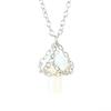 Handmade Silver Mesh Pocket Crystal Tiger Stone Agate Small Mushroom Pendant Necklace Jewelry N697