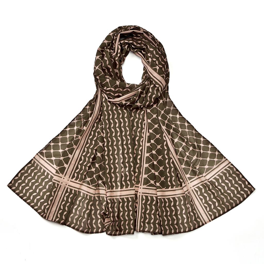 Arab Chiffon Scarf Women Muslim Hijab Islamic Scarves Shawl Printed Arab Long Prayer Scarf Breathable Uae Plaid Long Scarf