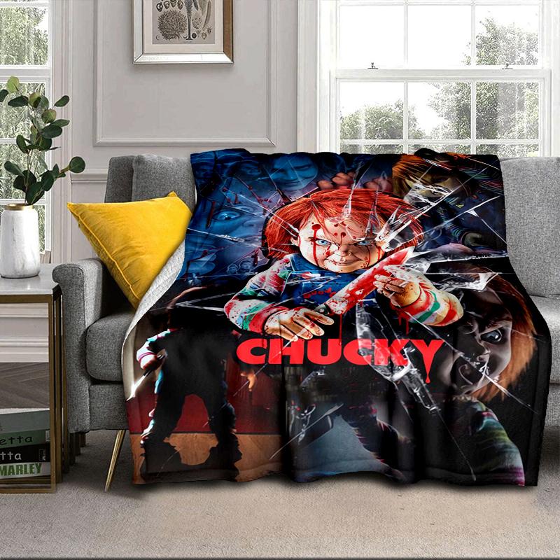 Chucky's Halloween Horror Blanket Flannel Blanket for bed, sofa, Camping, Hiking, Picnic Essentials, gift for family Fan gifts