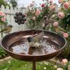 Traditional Antique Bronze Bird Feeder For Outdoor Use With Spacious Bowl To Accommodate Multiple Birds