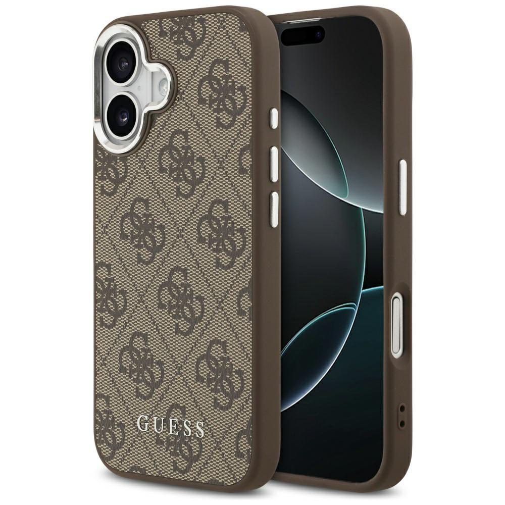 Guess 4G Classic Logo MagSafe case for iPhone 17 brown