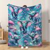 1pc Flannel Blanket Playful Scene of Elephants And Butterflies This Shawl/Blanket/Nap Blanket/Sofa Blanket Is Soft Comfortable And