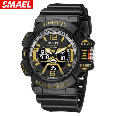 Sportuhr Herren 50M wasserdichte Armbanduhren mit Dualzeitanzeige Multifunktions-Sportuhren 8065 Herrenuhren Digital