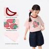 Girls' Color-Block Strawberry Print Cotton T-Shirt