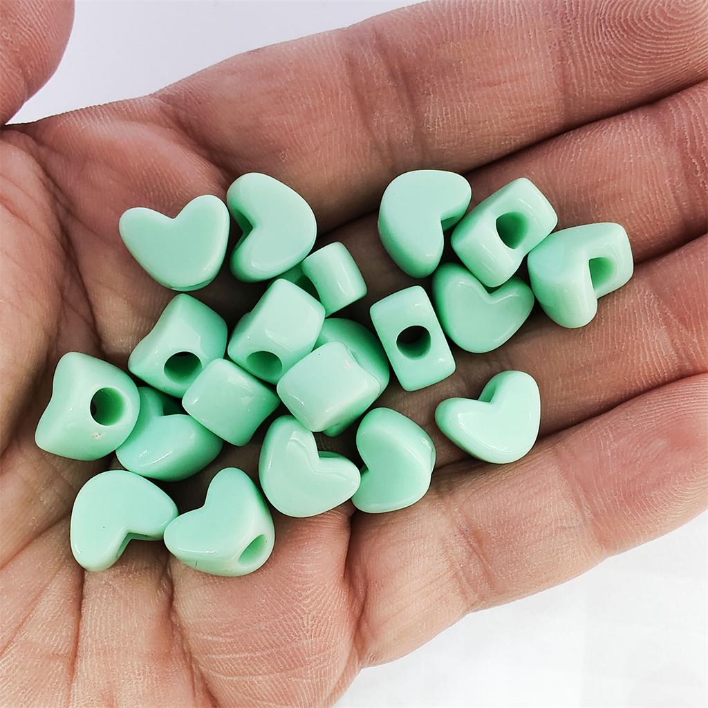 100ks 9*11mm Stereoskopický náramek srdce Náhrdelník Přívěsek Výroba šperků DIY pro volné korálky Candy Color