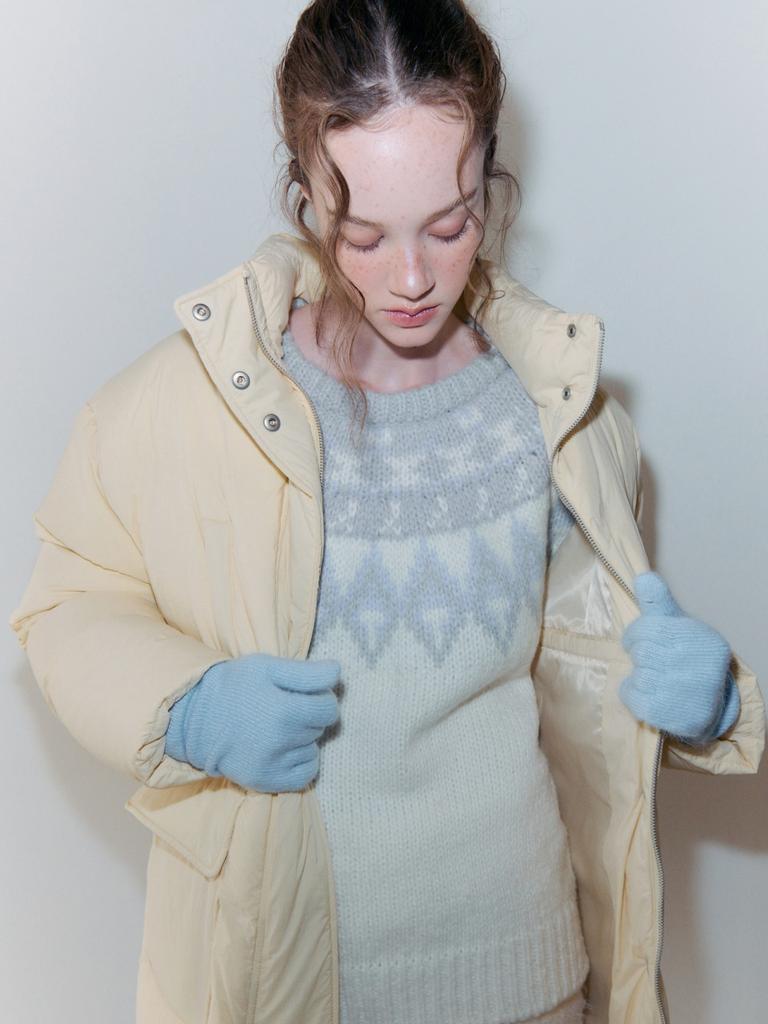 ETMON Nordic Round Knit Pullover, Cream