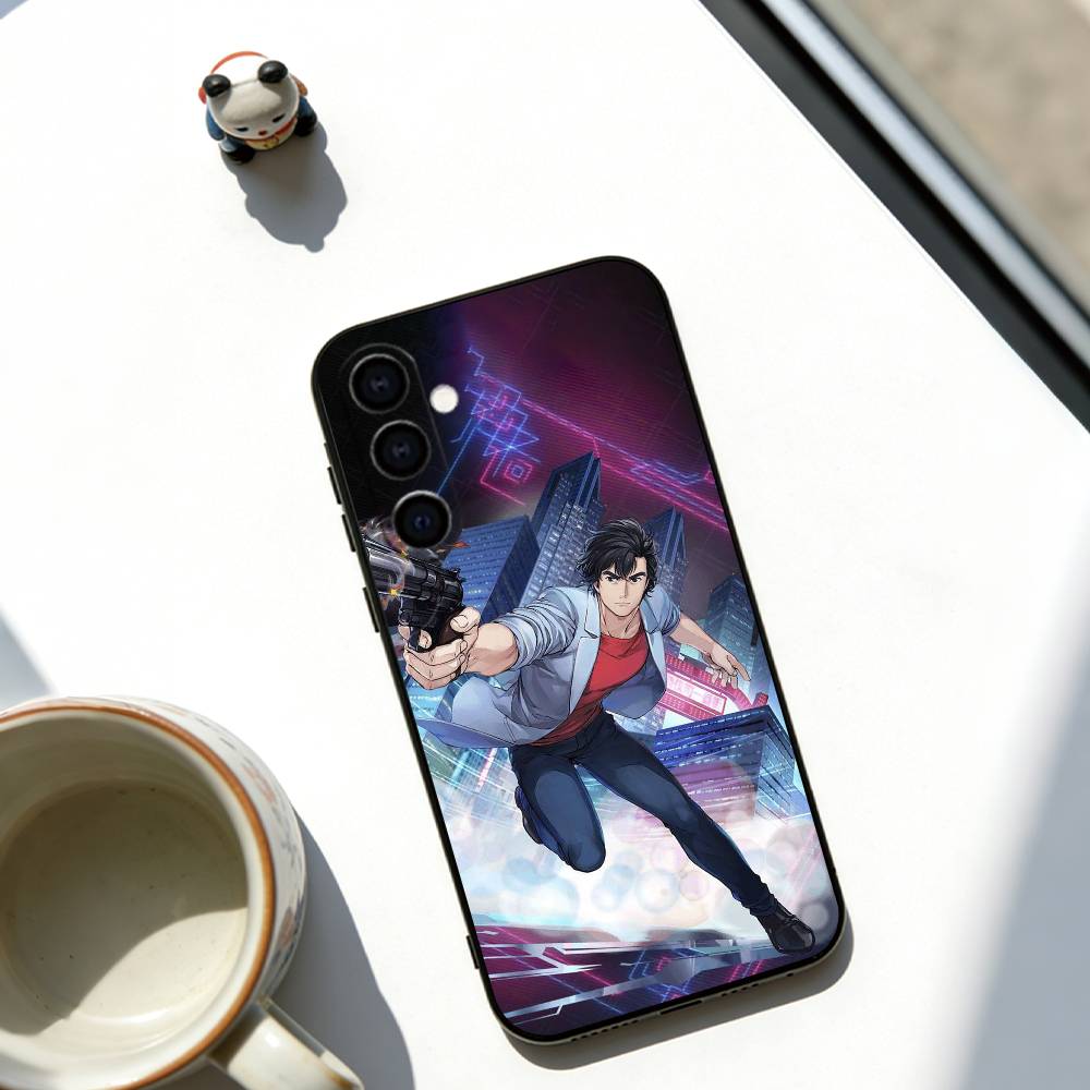City Hunter Handyhülle Für Samsung Galaxy A73,A72,A71,A70,A53,A52,A51,Weiche Schwarze Hülle