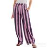 Women's 2024 Striped Drawstring Wide-Leg Pants - Low Waist, Loose Fit with Pockets