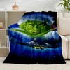 1PC Green monster Christmas Spirit Flannel Blanket Gift, Suitable for Both Men And Women, Soft Ideal for Beds And Sofa, Birthday Or Christmas Gift