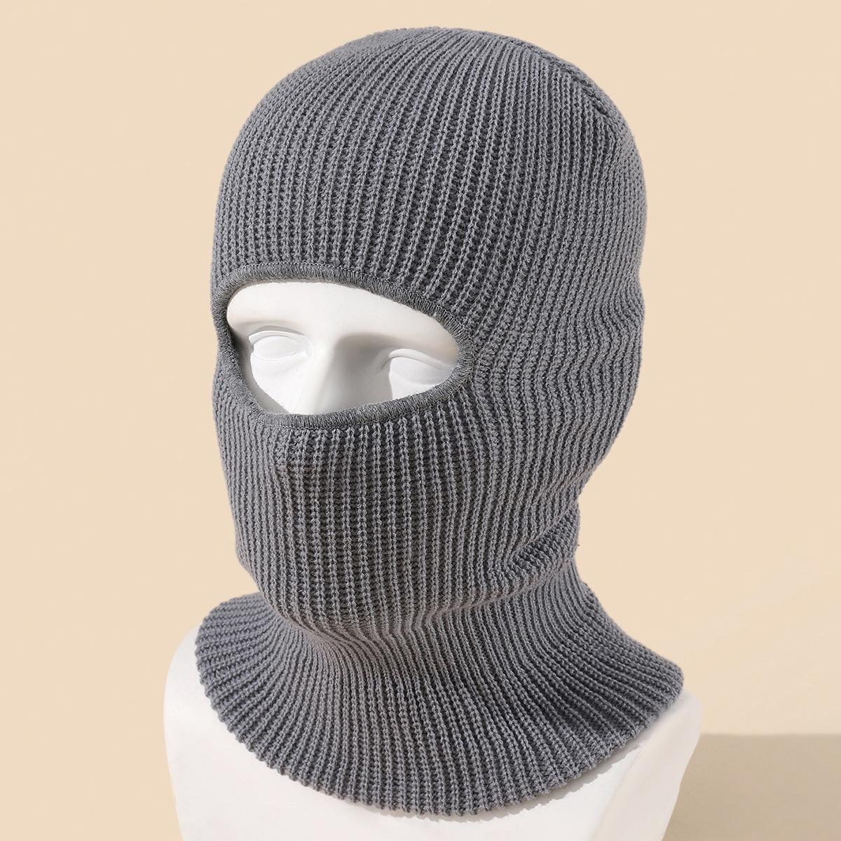Wholesale Windproof Cycling Balaclava Full Face Ski Mask Hat Unisex Knitted Beanie Hat Balaclavas серый