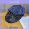 Vintage For Beret Women With Water Wash Denim And Short Brim For Daily Wear