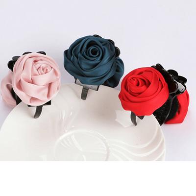 Women Korean Rose Flower Hair Clamp Claw Clip Fabric Hairpin Accessories Fashion