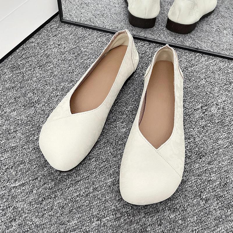 

Модные женские туфли на плоской подошве с короткими носами Новые повседневные туфли с квадратным носком для женщин на плоской подошве Модные женские туфли для ходьбы Zapatos De Mujer 41 шампанского