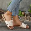 2025 New Summer Solid Color Flat Sandals 2025 Open Toe Outdoor Slippers Beach Women's Shoes Plus Size Zapatos De Mujer Slides