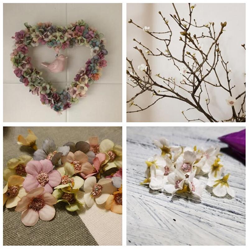 100Pcs 2Cm Multicolor Daisy Flower Head Mini Silk Artificial Flower For Weddin