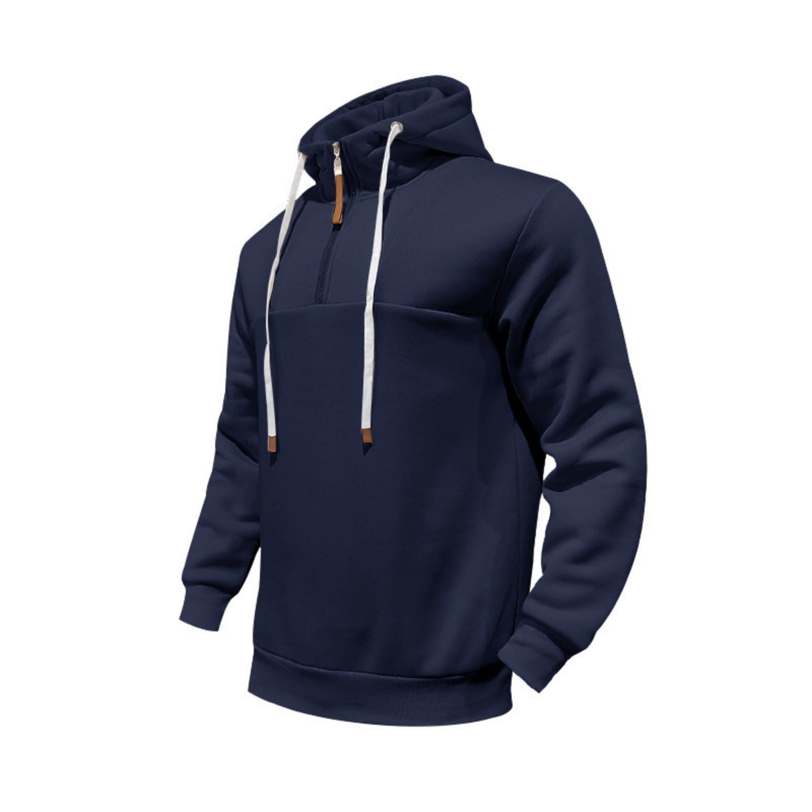 

Mens Casual Fashion Loose Fit Long Sleeve Pullover Tops Workout Sport Hoodies M Темно-синій