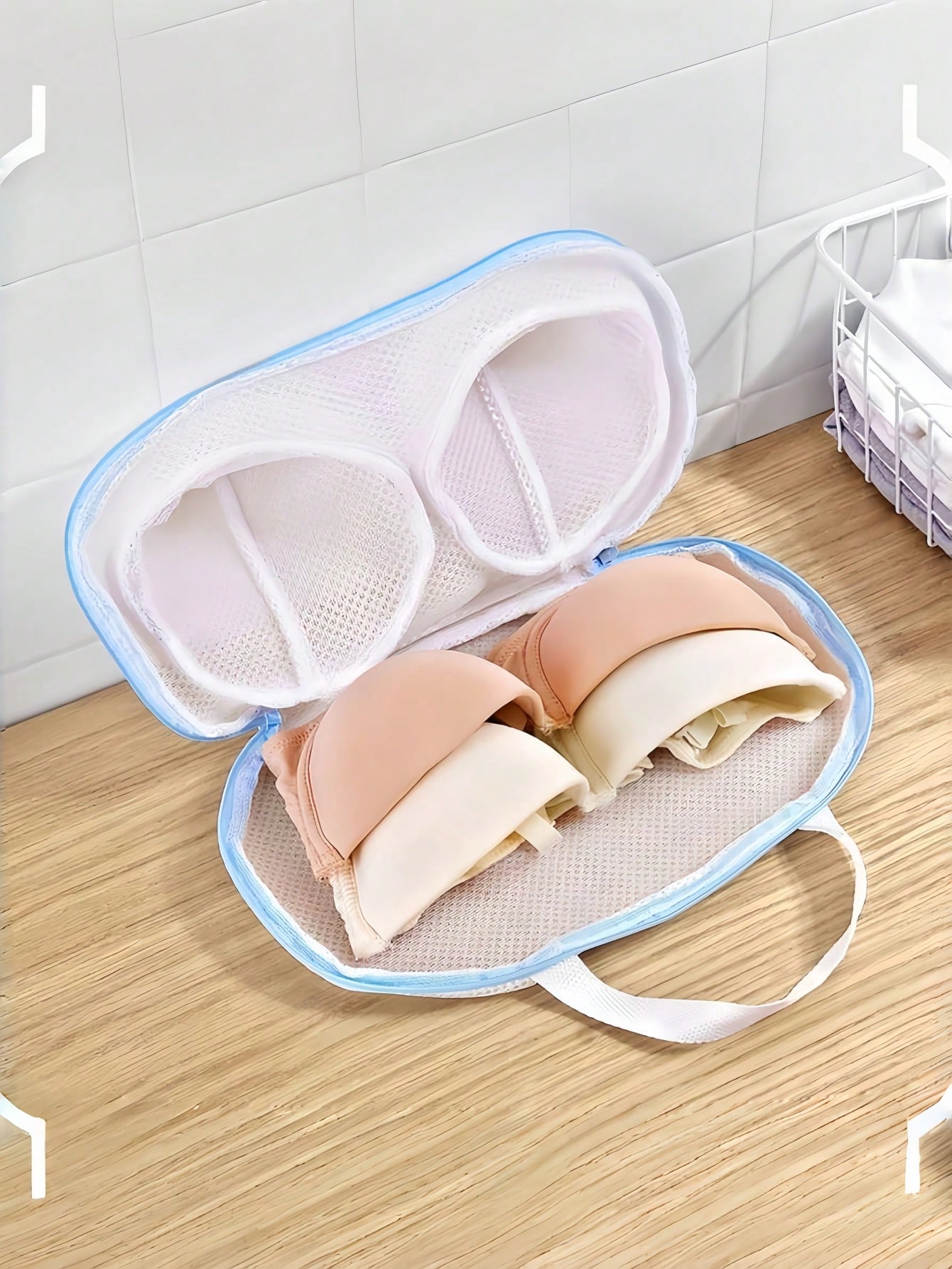 

1pc Bra Laundry Bag For Washing Machine – Delicate Lingerie Wash Bag With Zipper, Prevents Deformation one-size